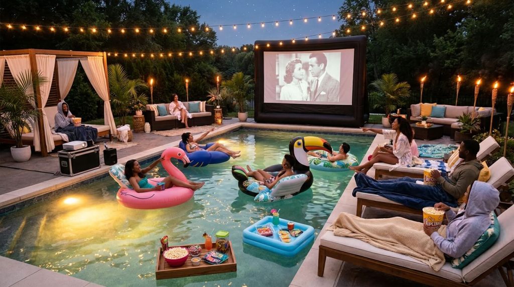Host a Poolside Movie Night on the Water