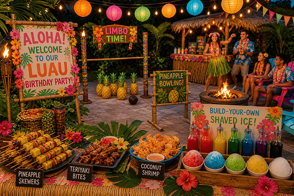 Tropical Luau | Summer Birthday Party Ideas