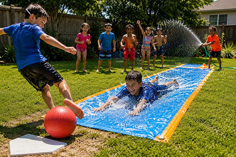 Slip and Slide Kickball